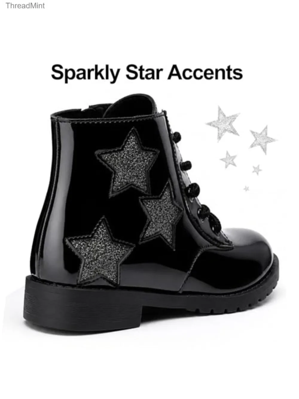 Girls Non-Slip Water-Resistant Ankle Combat Boots Side Zipper